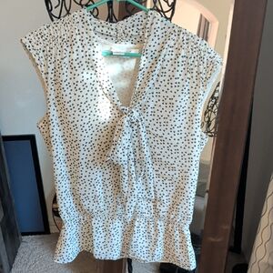 Max Studio Cream Heart Print Blouse